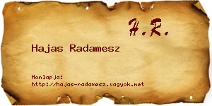 Hajas Radamesz névjegykártya